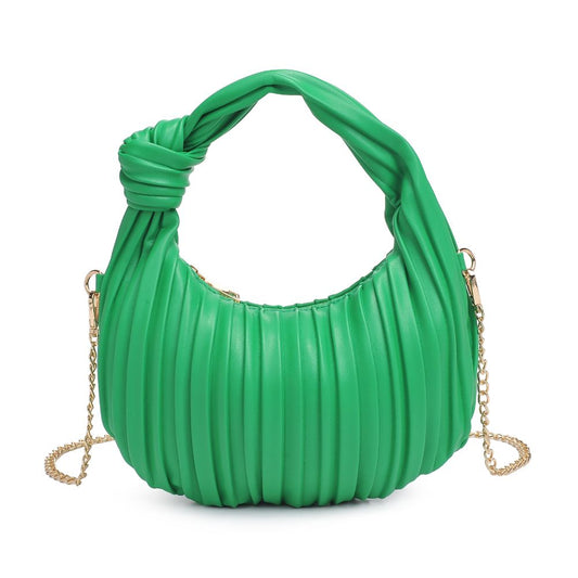 Luxor Pleated Vegan Leather Bag (Green)