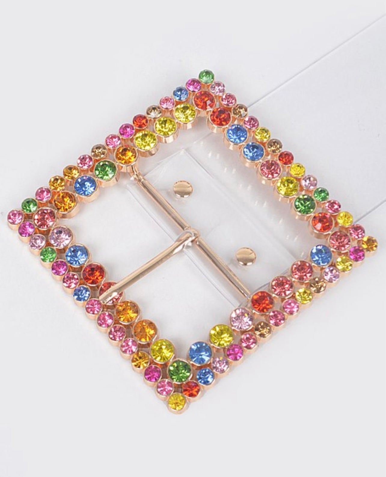 Multi Color Rhinestone  Clear Belt