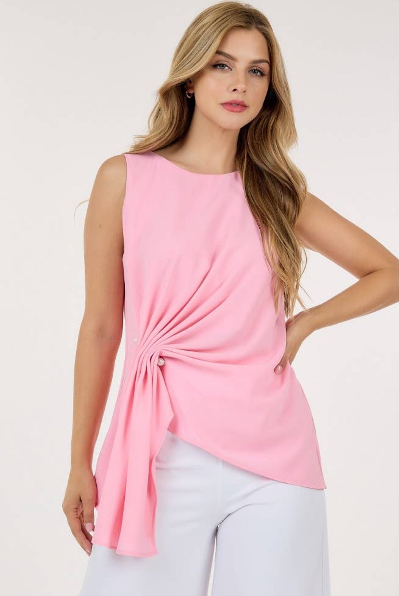 Selina Sleeveless Top (Pink)