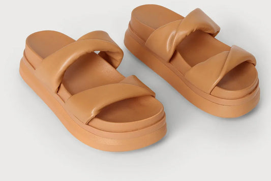 Mia Natural Flatform Slide Sandals