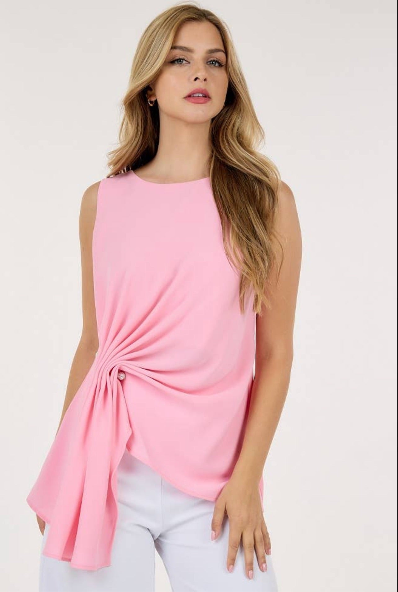 Selina Sleeveless Top (Pink)