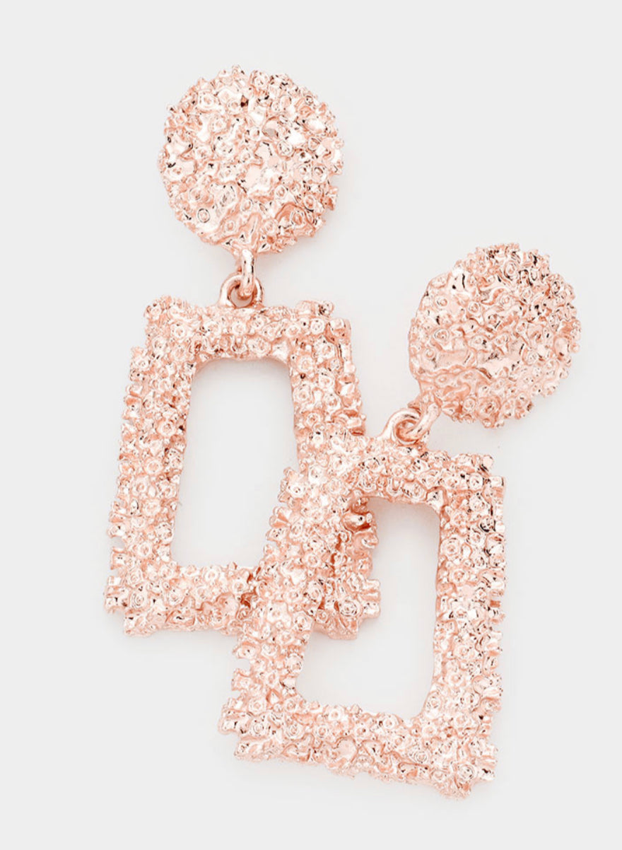 Gold Metal Knocker Earrings Clip On