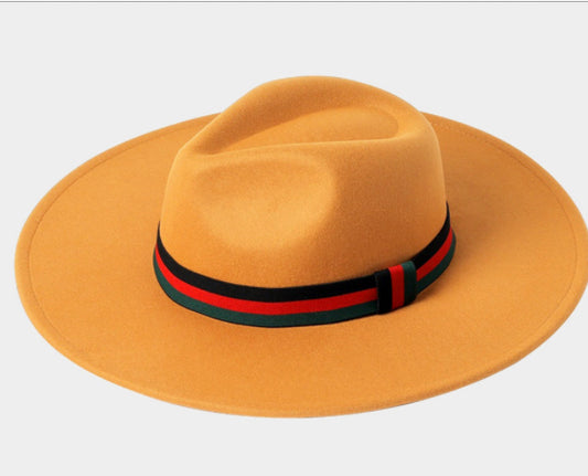 Camel Boss Chic Fedora _ Color Block Band