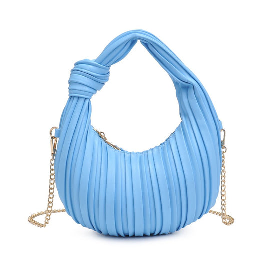 Luxor Pleated Vegan Leather Bag (Blue)